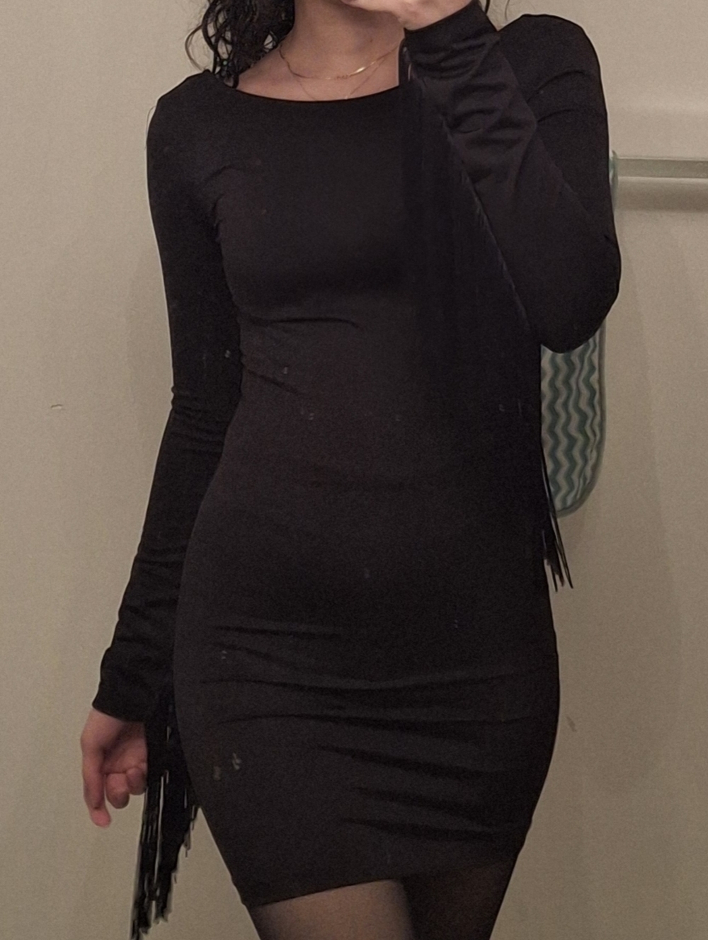 Black Long-Sleeve Bodycon Dress